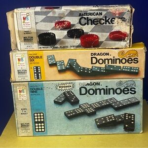 1970 Milton Bradley Checkers & Dominoes Lot